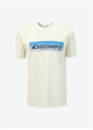 Discovery Expedition Beyaz Erkek Bisiklet Yaka Baskılı T-Shirt D4SM-TST3274_5