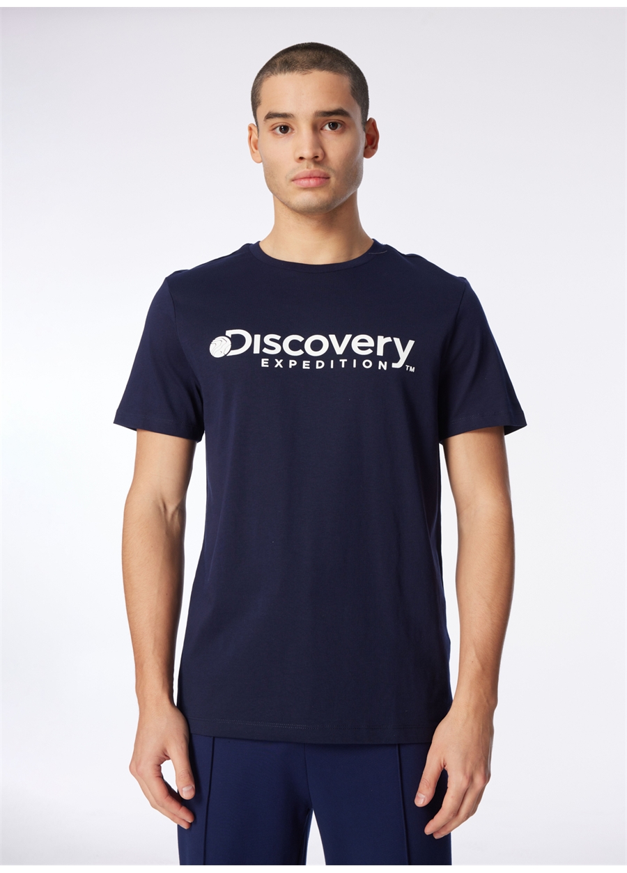 Discovery Expedition Lacivert Erkek Bisiklet Yaka T-Shirt D4SM-TST3290