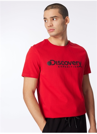 Discovery Expedition Kırmızı Erkek Bisiklet Yaka T-Shirt D4SM-TST3290_1