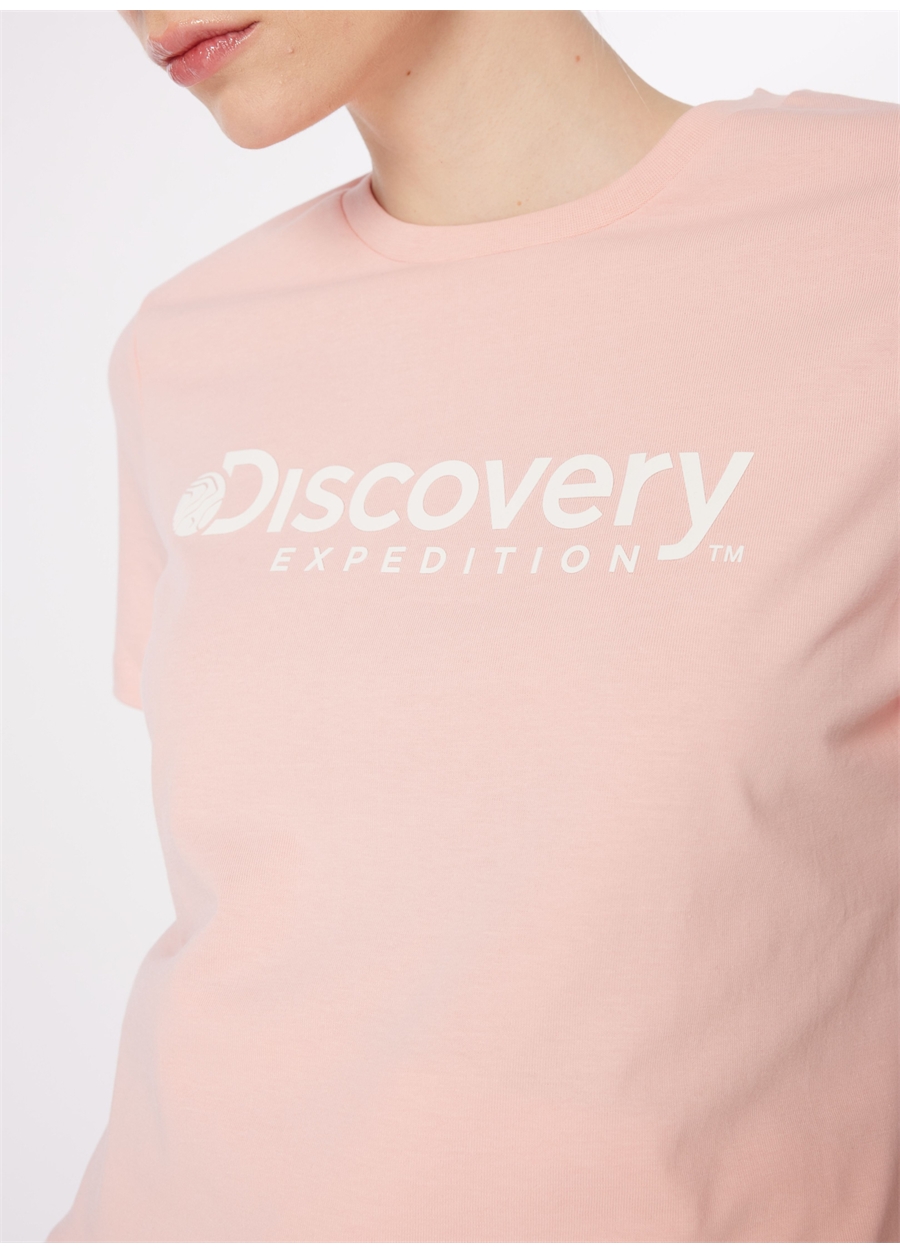 Discovery Expedition Açık Pembe Kadın Bisiklet Yaka T-Shirt D4SL-TST3053_3