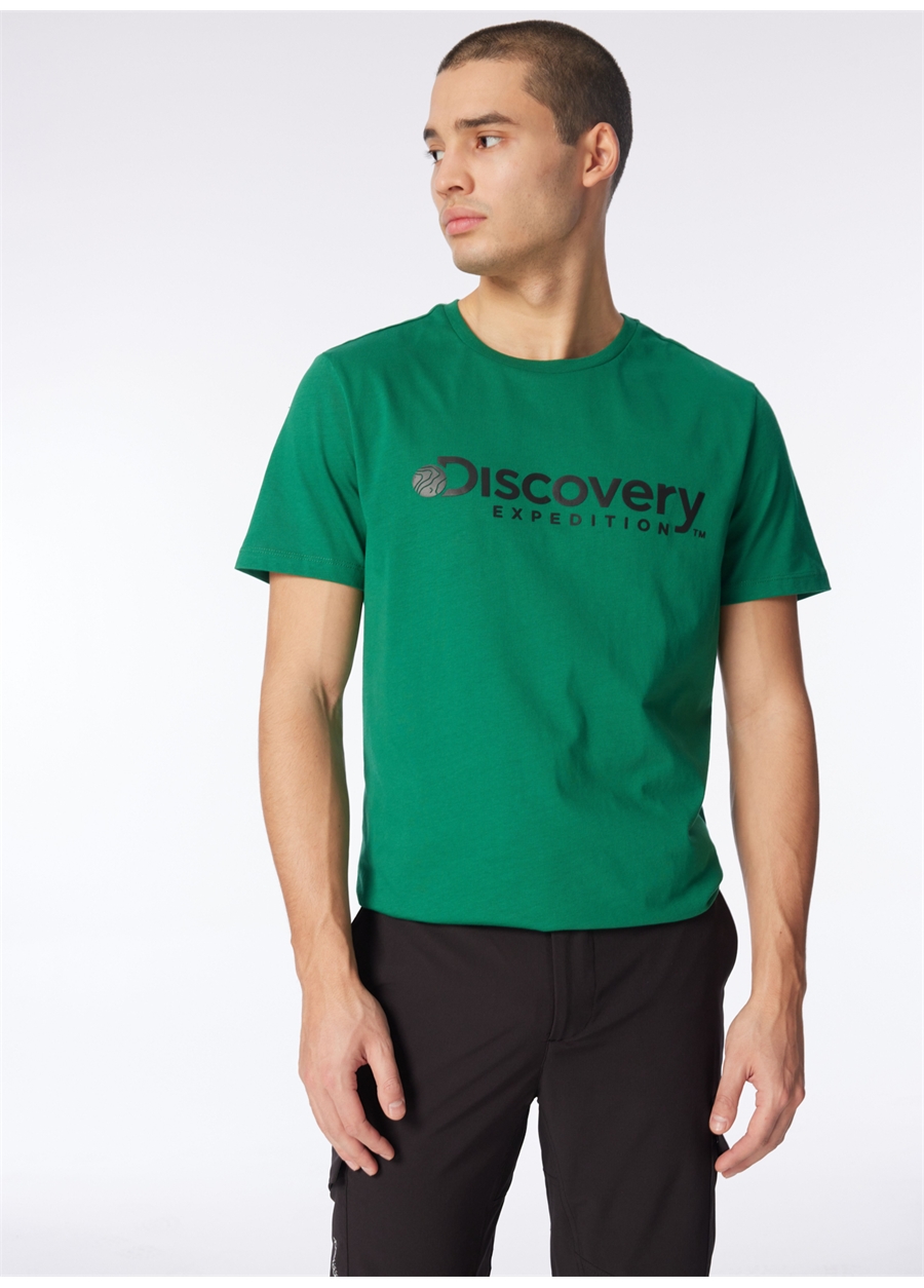 Discovery Expedition Yeşil Erkek Bisiklet Yaka T-Shirt D4SM-TST3290