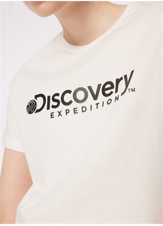 Discovery Expedition Kırık Beyaz Bisiklet Yaka T-Shirt D4SL-TST3053_4