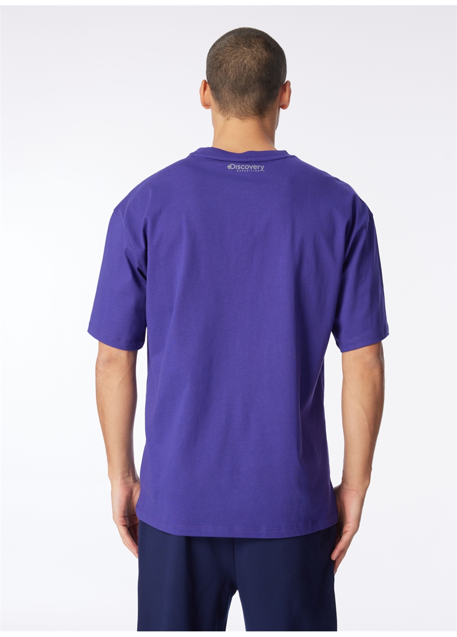 Discovery Expedition Mor Bisiklet Yaka Loose Fit Baskılı T-Shirt D4SM-TST3256_5