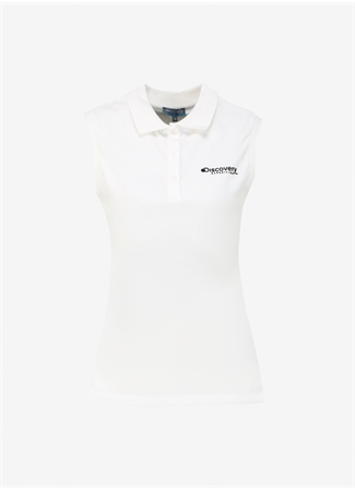 Discovery Expedition Beyaz Kadın Polo Yaka Basic Polo T-Shirt D4SL-TST3036