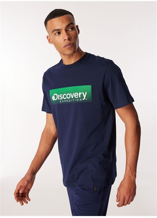 Discovery Expedition Lacivert Erkek Bisiklet Yaka Relaxed Baskılı T-Shirt D4SM-TST3274_2