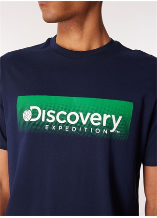 Discovery Expedition Lacivert Erkek Bisiklet Yaka Relaxed Baskılı T-Shirt D4SM-TST3274_3