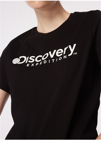 Discovery Expedition Siyah Kadın Bisiklet Yaka T-Shirt D4SL-TST3053_5