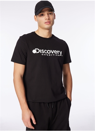 Discovery Expedition Siyah Erkek Bisiklet Yaka T-Shirt D4SM-TST3290_1