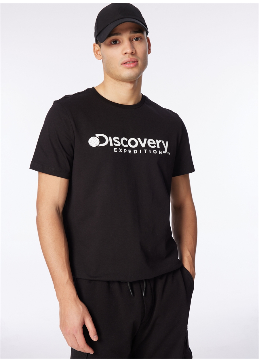 Discovery Expedition Siyah Erkek Bisiklet Yaka T-Shirt D4SM-TST3290_1