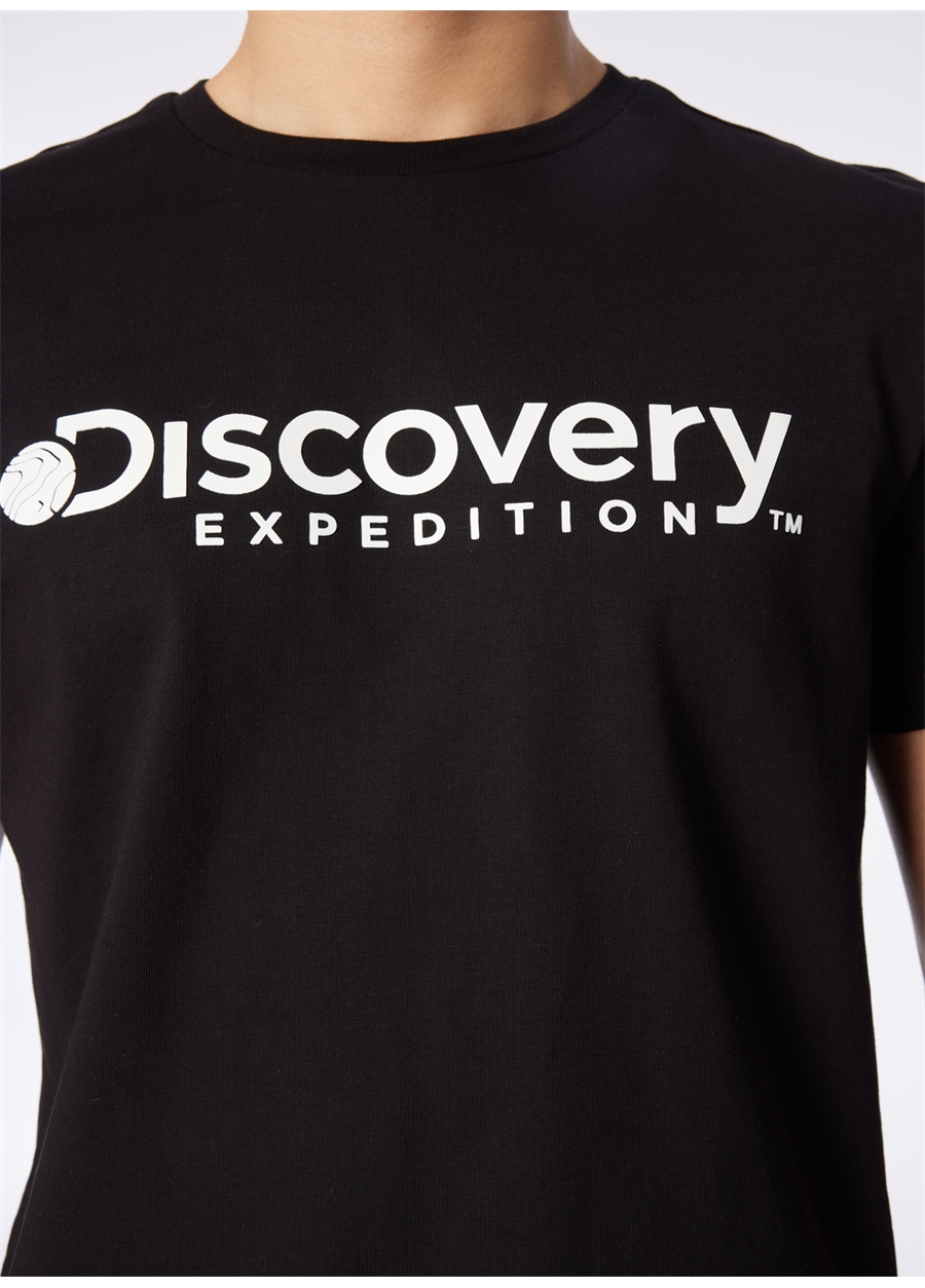 Discovery Expedition Siyah Erkek Bisiklet Yaka T-Shirt D4SM-TST3290_4