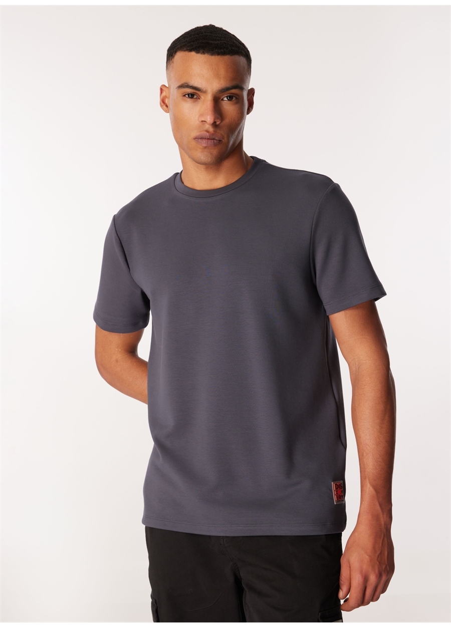 Discovery Expedition Antrasit Erkek Bisiklet Yaka Loose Fit T-Shirt D4SM-TST3277_2