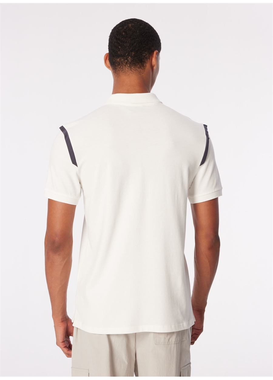 Discovery Expedition Beyaz Erkek Polo Yaka Basic Polo T-Shirt D4SM-TST3245_4