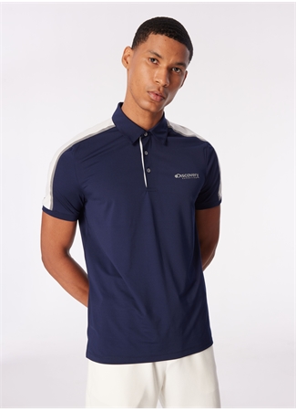 Discovery Expedition Lacivert Erkek Polo Yaka Basic Blok Desenli Polo T-Shirt D4SM-TST3241