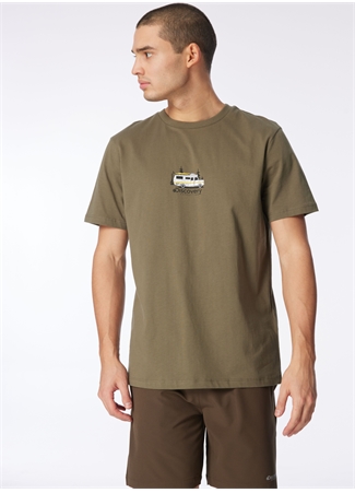 Discovery Expedition Haki Erkek Bisiklet Yaka Relaxed Baskılı T-Shirt D4SM-TST3258_2