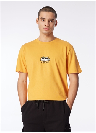 Discovery Expedition Turuncu Erkek Bisiklet Yaka Relaxed Fit Baskılı T-Shirt D4SM-TST3258_0