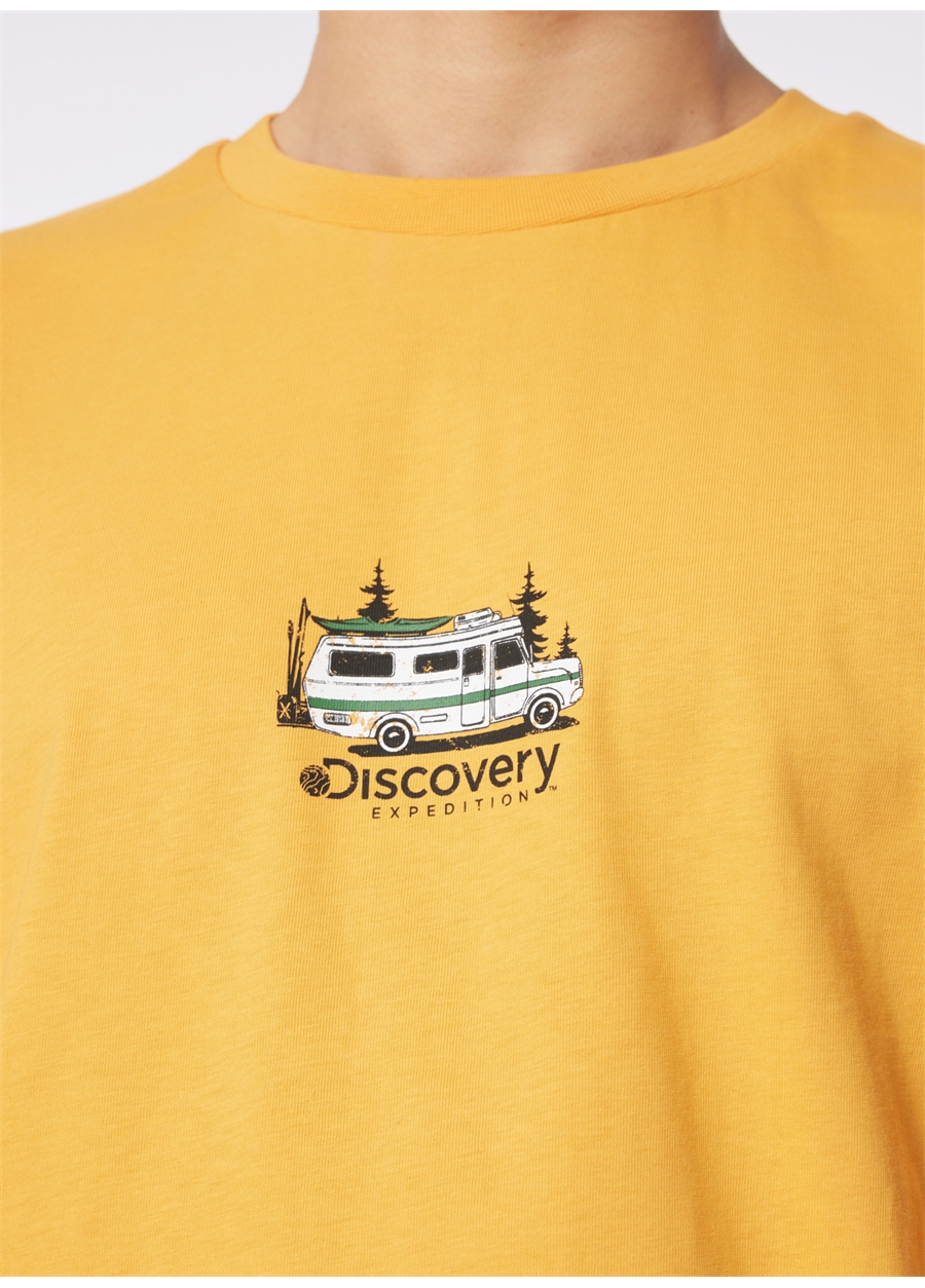 Discovery Expedition Turuncu Erkek Bisiklet Yaka Relaxed Fit Baskılı T-Shirt D4SM-TST3258_3