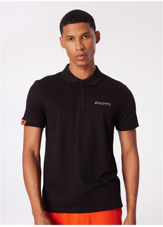 Discovery Expedition Siyah Erkek Basic Polo T-Shirt D4SM-TST3248_2