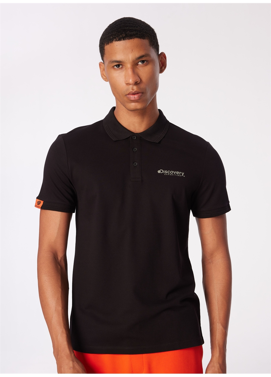 Discovery Expedition Siyah Erkek Basic Polo T-Shirt D4SM-TST3248_2