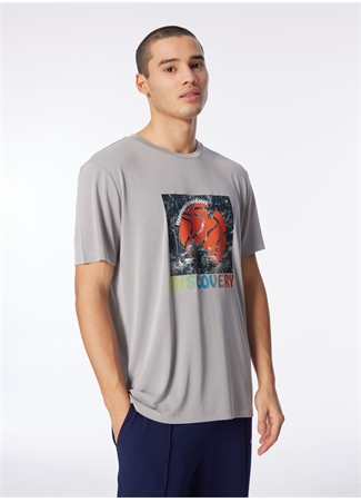 Discovery Expedition Gri Erkek Relaxed Baskılı T-Shirt D4SM-TST3280_2