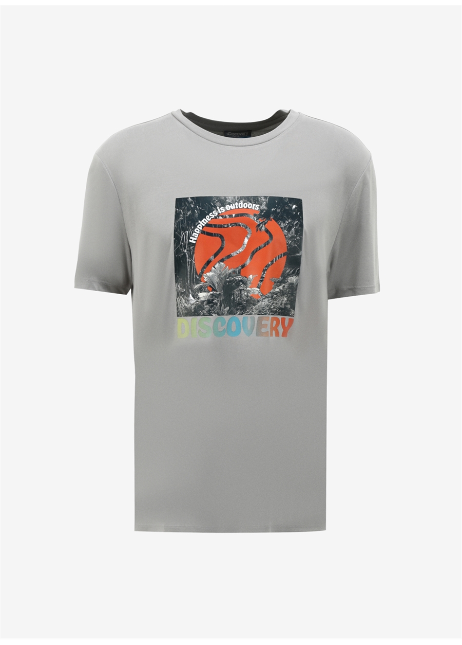 Discovery Expedition Gri Erkek Relaxed Baskılı T-Shirt D4SM-TST3280_5