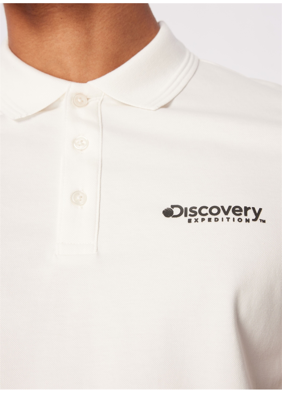 Discovery Expedition Beyaz Erkek Basic Polo T-Shirt D4SM-TST3248_4