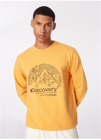 Discovery Expedition Turuncu Bisiklet Yaka Relaxed Fit Erkek Sweatshirt DS4M-SWT3237_3