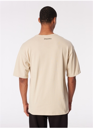 Discovery Expedition Bej Erkek Bisiklet Yaka Loose Fit Baskılı T-Shirt D4SM-TST3256_4