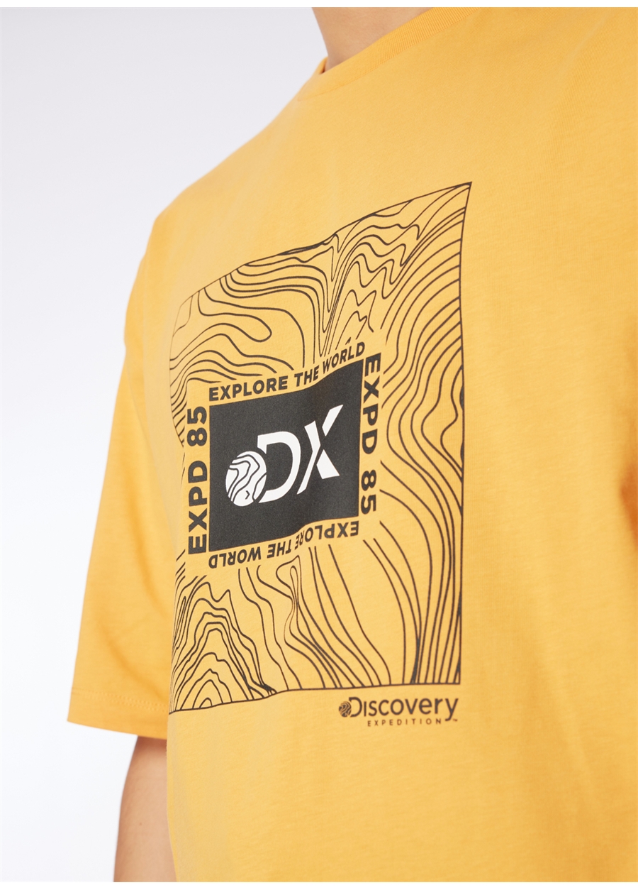 Discovery Expedition Turuncu Bisiklet Yaka Loose Fit Baskılı T-Shirt D4SM-TST3256_4