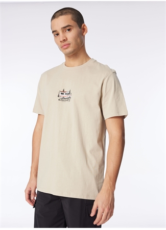 Discovery Expedition Bej Erkek Bisiklet Yaka Relaxed Baskılı T-Shirt D4SM-TST3258_2