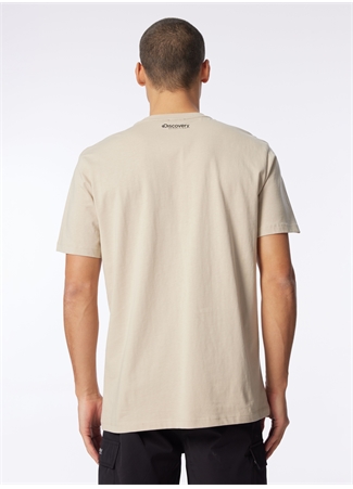 Discovery Expedition Bej Erkek Bisiklet Yaka Relaxed Baskılı T-Shirt D4SM-TST3258_4