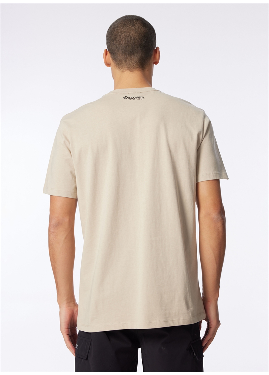 Discovery Expedition Bej Erkek Bisiklet Yaka Relaxed Baskılı T-Shirt D4SM-TST3258_4