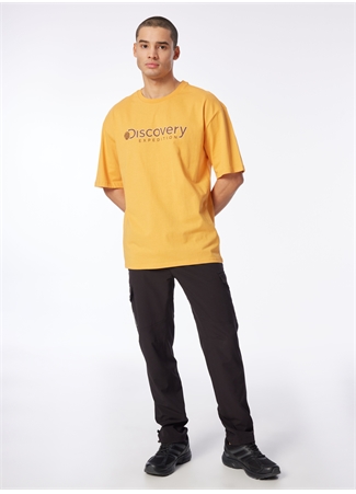 Discovery Expedition Turuncu Erkek Bisiklet Yaka Loose Fit Baskılı T-Shirt D4SM-TST3255_1