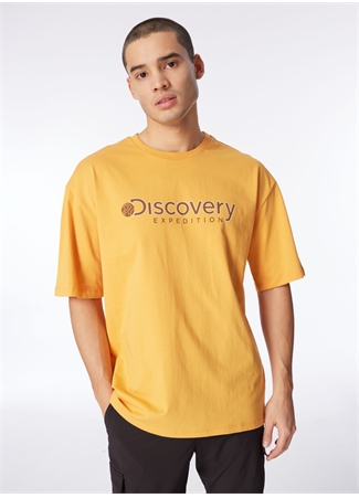 Discovery Expedition Turuncu Erkek Bisiklet Yaka Loose Fit Baskılı T-Shirt D4SM-TST3255_2