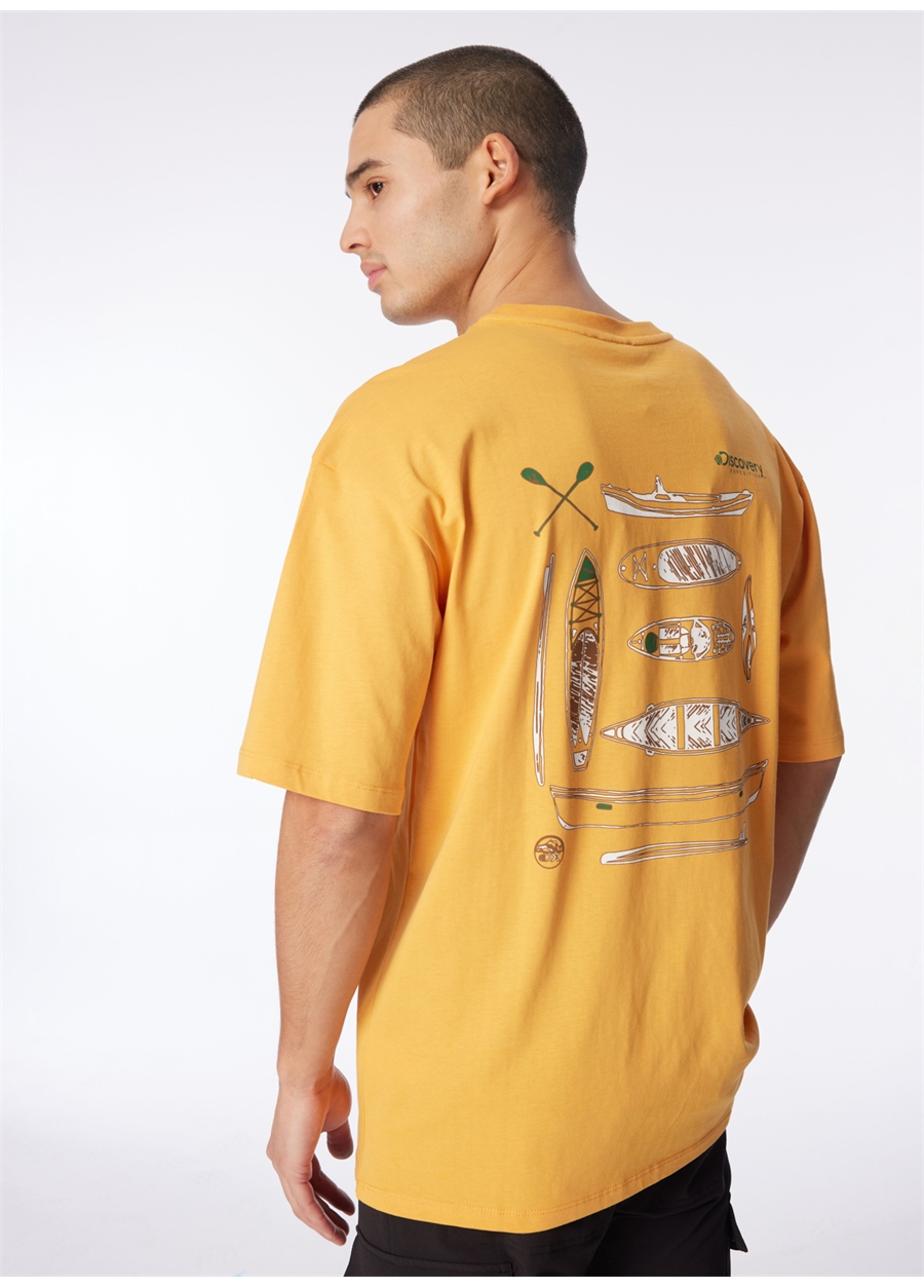 Discovery Expedition Turuncu Erkek Bisiklet Yaka Loose Fit Baskılı T-Shirt D4SM-TST3255_4