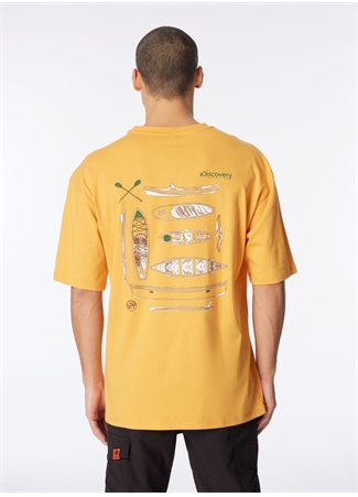 Discovery Expedition Turuncu Erkek Bisiklet Yaka Loose Fit Baskılı T-Shirt D4SM-TST3255_5