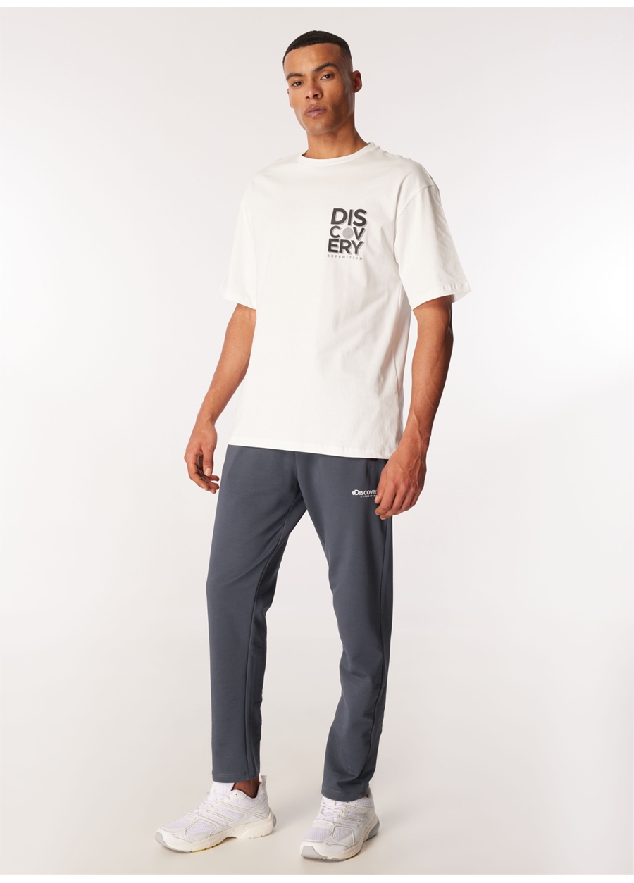 Discovery Expedition Beyaz Erkek Bisiklet Yaka Loose Fit T-Shirt D4SM-TST3268_1