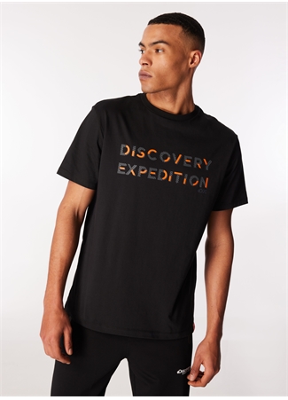 Discovery Expedition Siyah Erkek Bisiklet Yaka Relaxed T-Shirt D4SM-TST3269_2