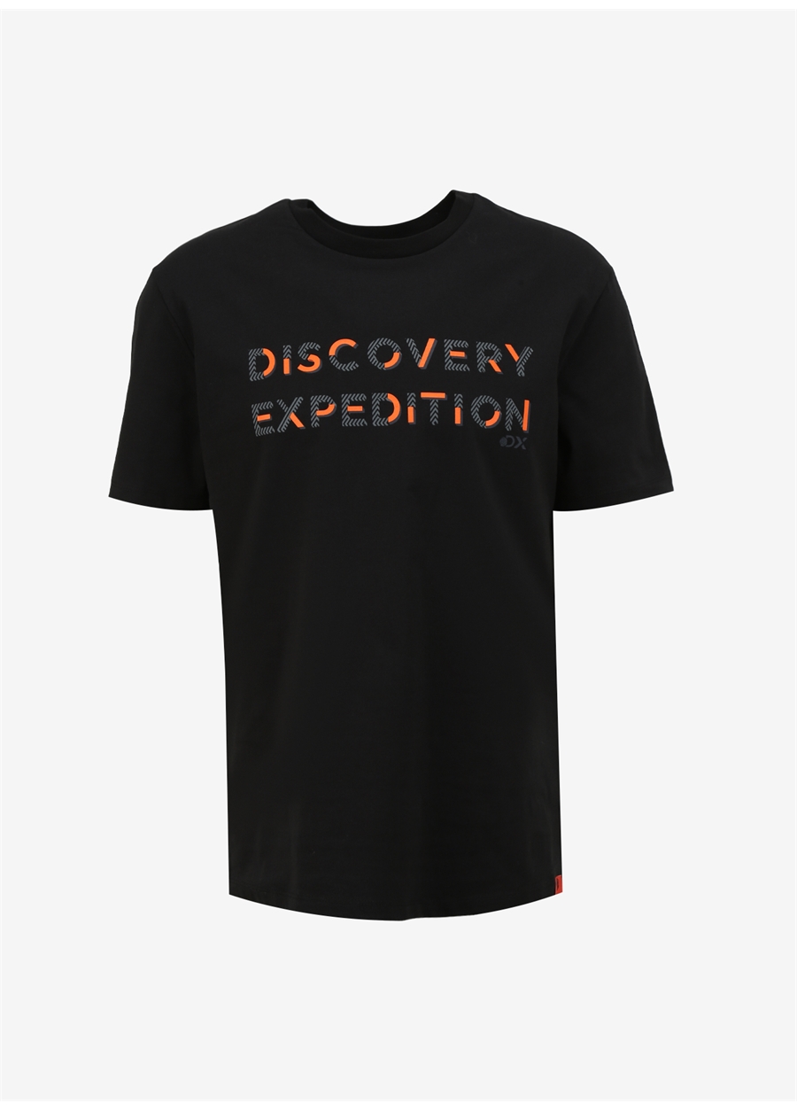 Discovery Expedition Siyah Erkek Bisiklet Yaka Relaxed T-Shirt D4SM-TST3269_5