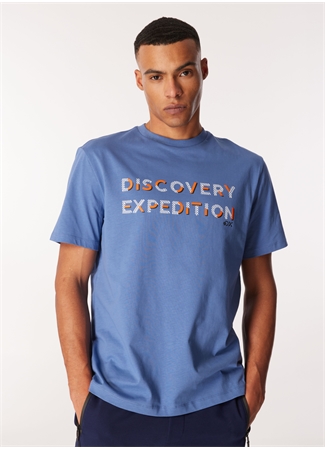 Discovery Expedition İndigo Erkek Bisiklet Yaka Relaxed T-Shirt D4SM-TST3269_2