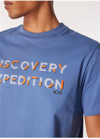 Discovery Expedition İndigo Erkek Bisiklet Yaka Relaxed T-Shirt D4SM-TST3269_3