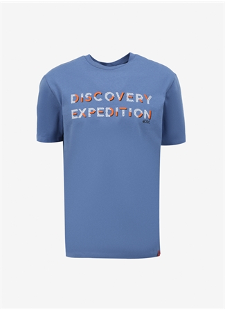 Discovery Expedition İndigo Erkek Bisiklet Yaka Relaxed T-Shirt D4SM-TST3269_5