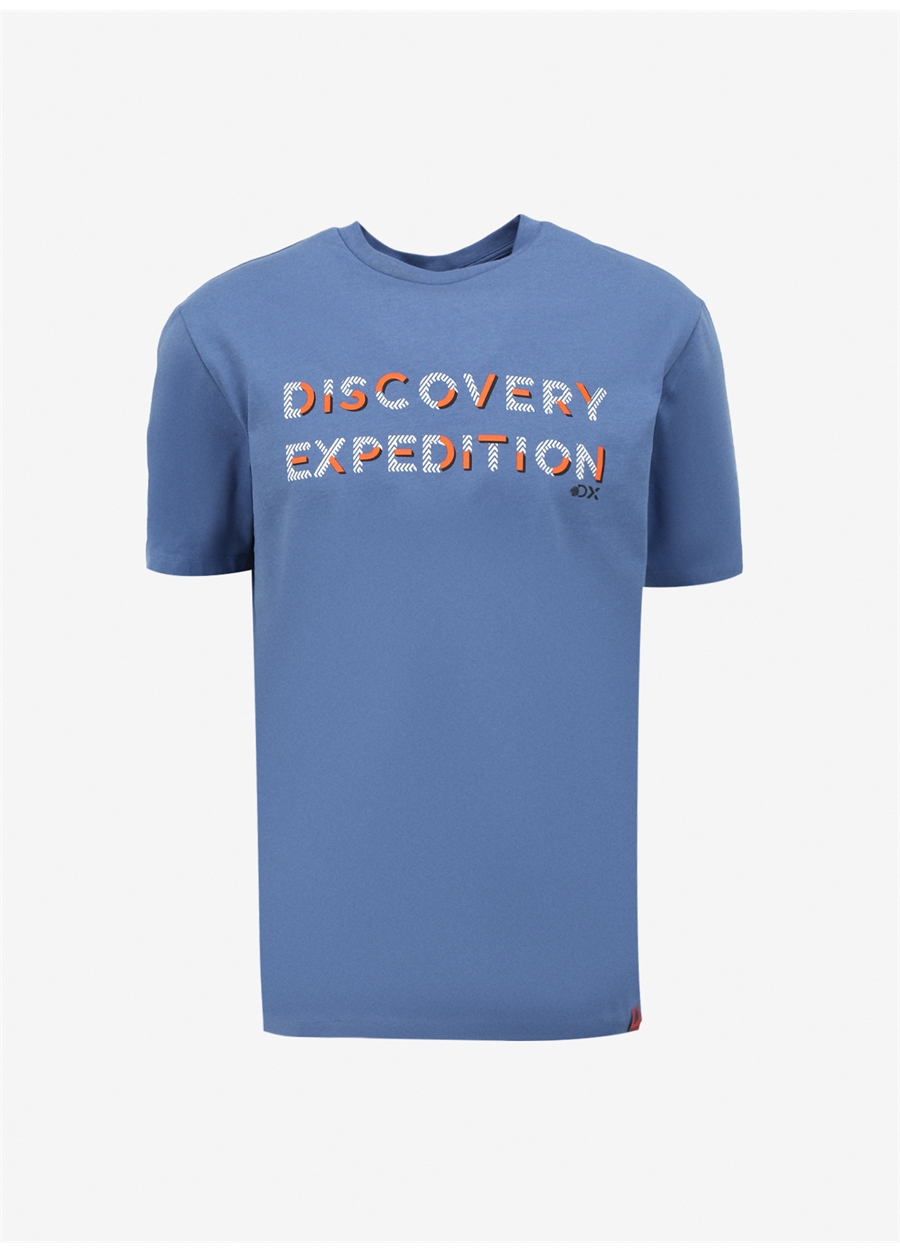 Discovery Expedition İndigo Erkek Bisiklet Yaka Relaxed T-Shirt D4SM-TST3269_5