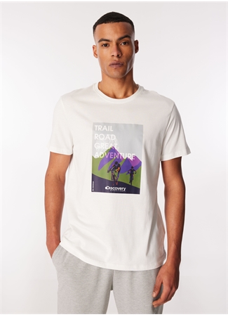 Discovery Expedition Beyaz Erkek Relaxed Baskılı T-Shirt D4SM-TST3263_2