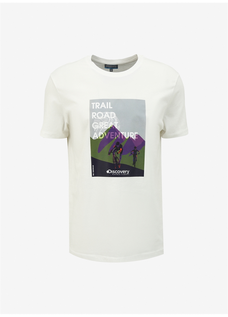 Discovery Expedition Beyaz Erkek Relaxed Baskılı T-Shirt D4SM-TST3263_5