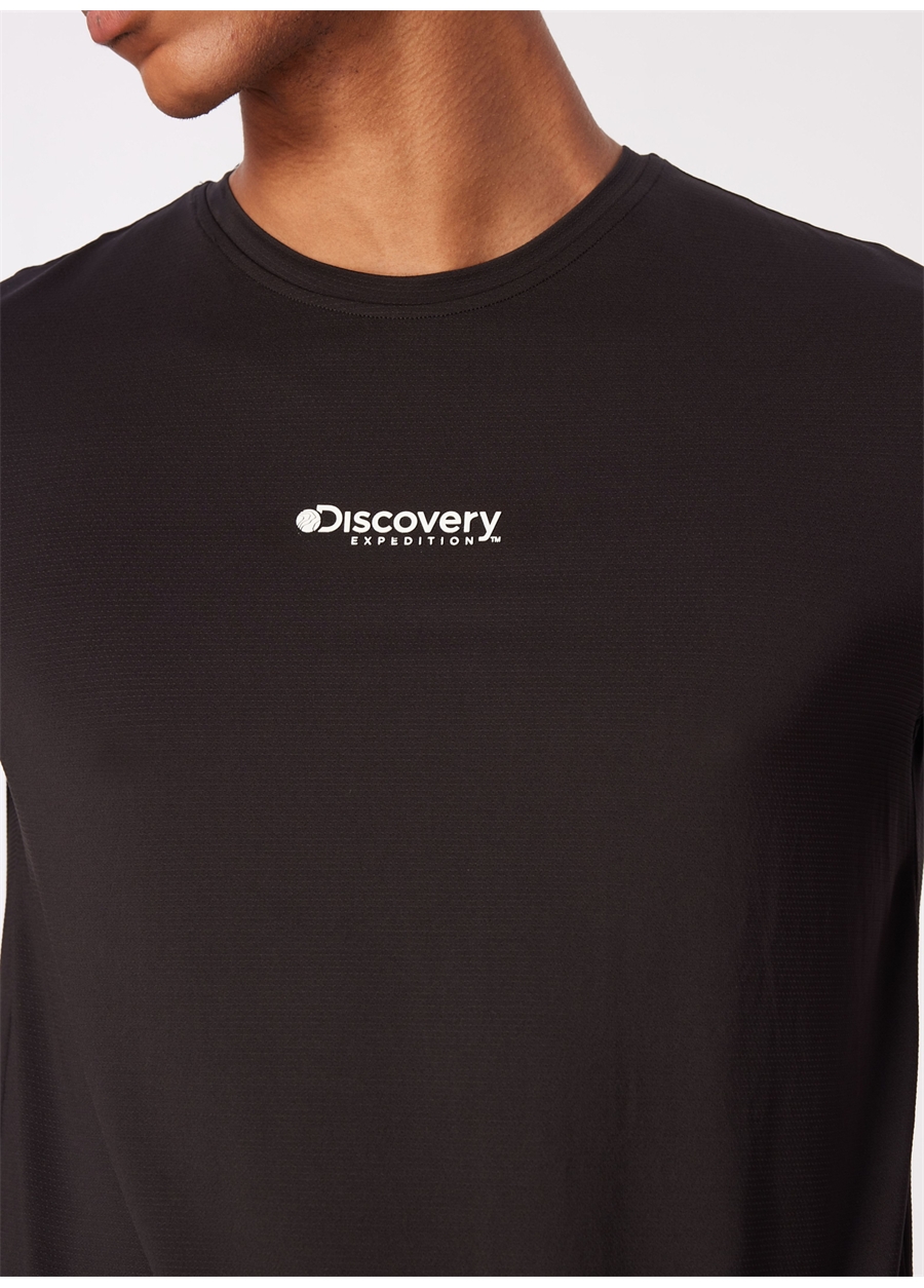 Discovery Expedition Siyah Erkek Bisiklet Yaka Basic T-Shirt D4SM-TST3260_4