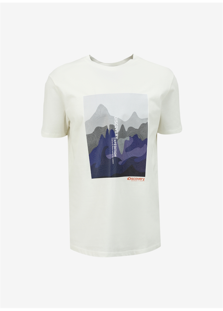 Discovery Expedition Beyaz Erkek Relaxed Baskılı T-Shirt D4SM-TST3267_5