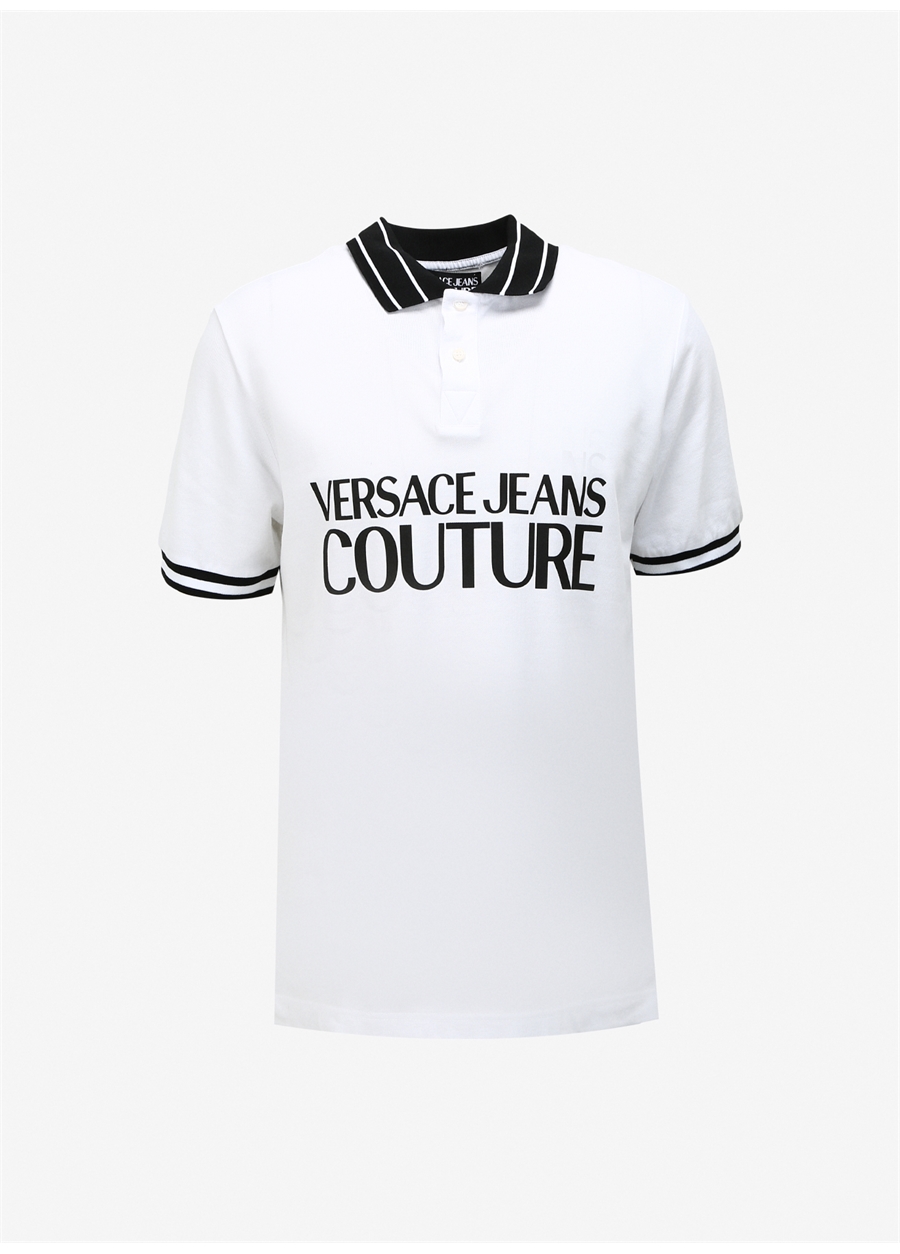 Versace Jeans Couture Beyaz Erkek Polo T-Shirt 75GAGT03CJ01T003