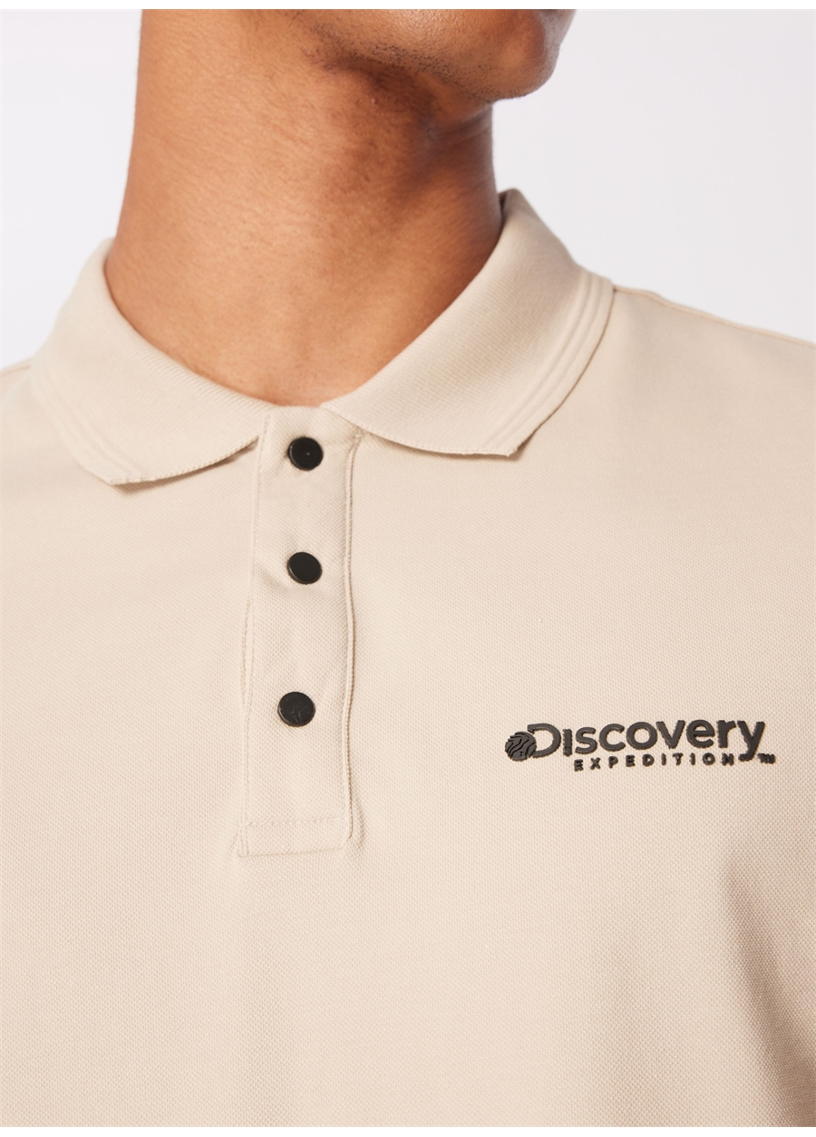 Discovery Expedition Bej Erkek Polo Yaka Basic Polo T-Shirt D4SM-TST3283_3