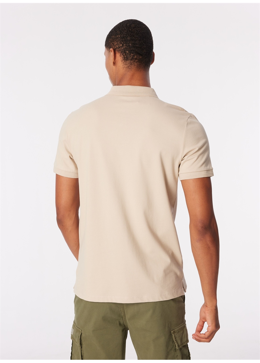 Discovery Expedition Bej Erkek Polo Yaka Basic Polo T-Shirt D4SM-TST3283_4