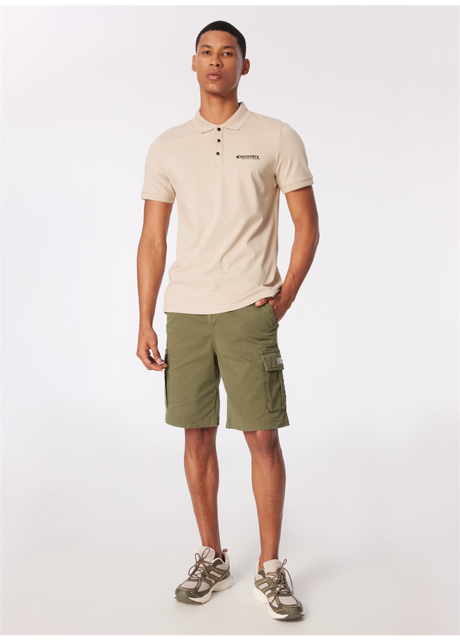 Discovery Expedition Bej Erkek Polo Yaka Basic Polo T-Shirt D4SM-TST3283_1